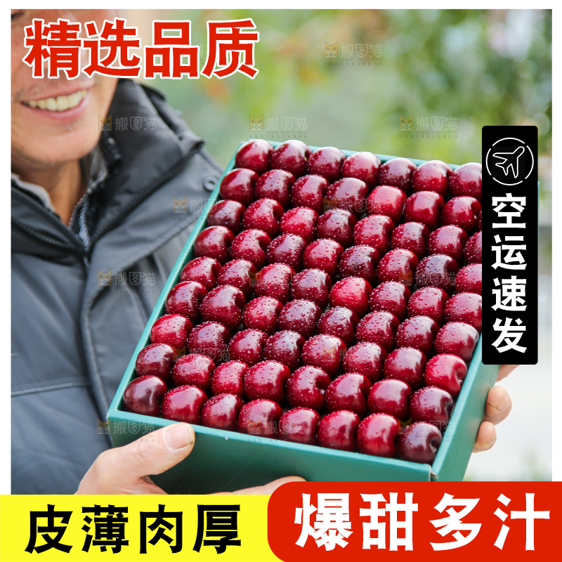 手里拿着智利车厘子