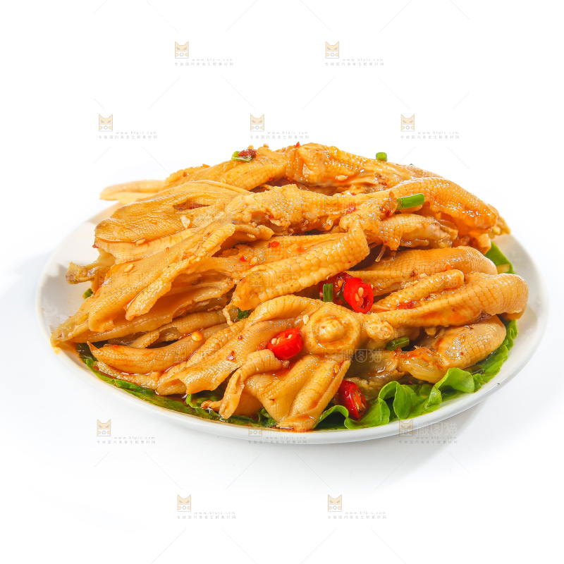 白底上的无骨鸭掌