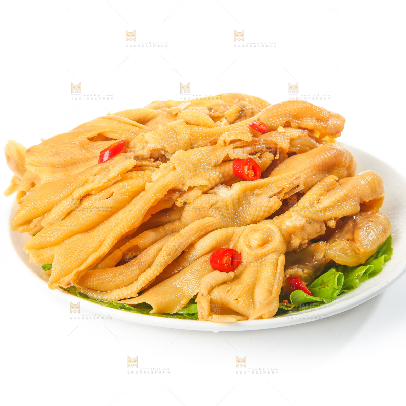 白底上的无骨鸭掌