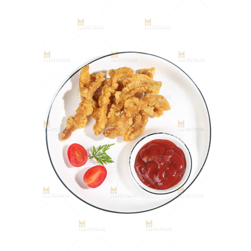 白底上的小酥肉