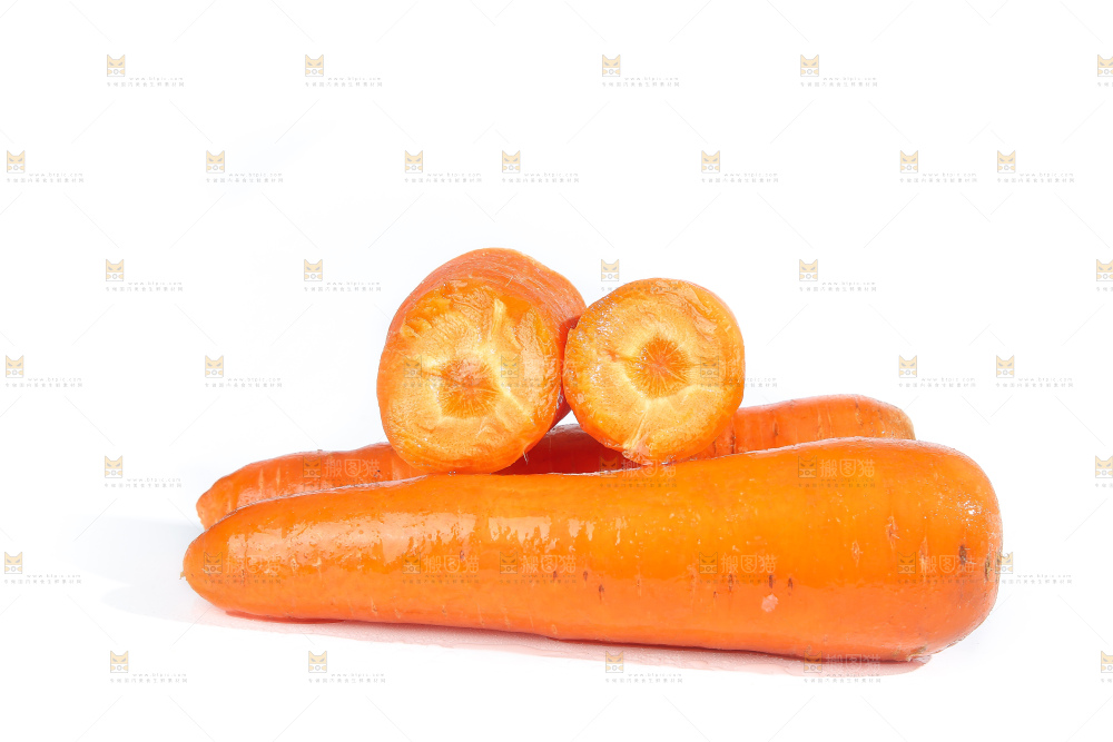 白底上的胡萝卜