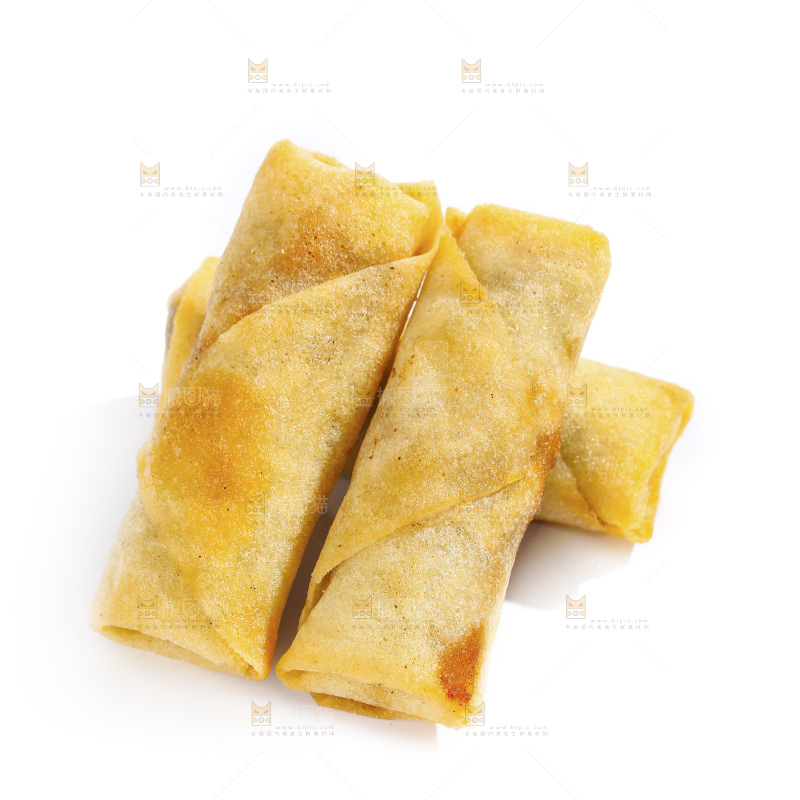 白底上的豆沙春卷