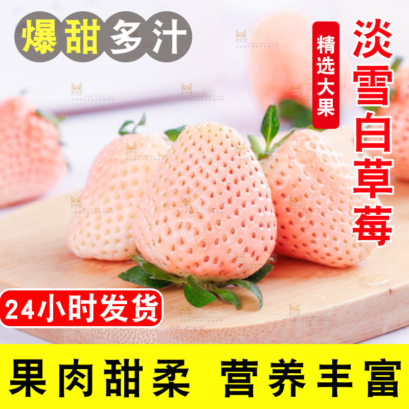 浅底上的淡雪草莓
