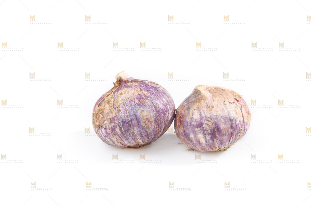 白底上的紫皮独头蒜