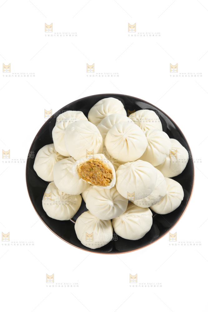 白底上的杭州小笼包