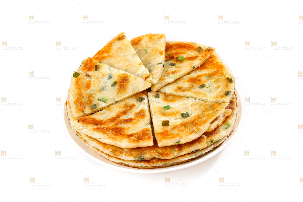 白底上的葱油饼