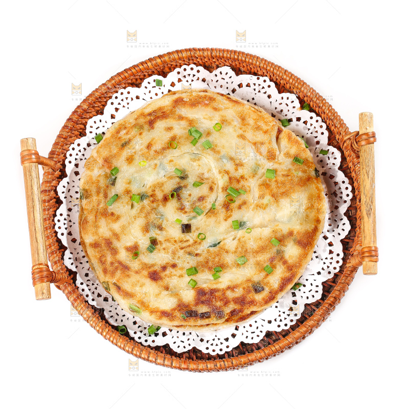 白底上的葱油饼