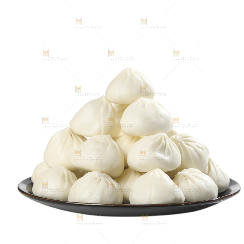 白底上的杭州小笼包