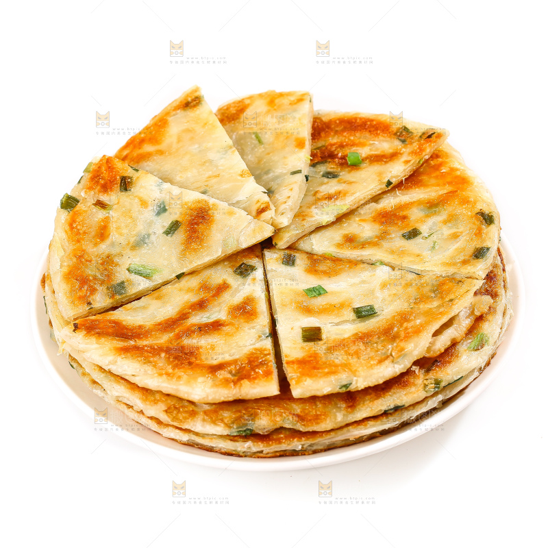 白底上的葱油饼