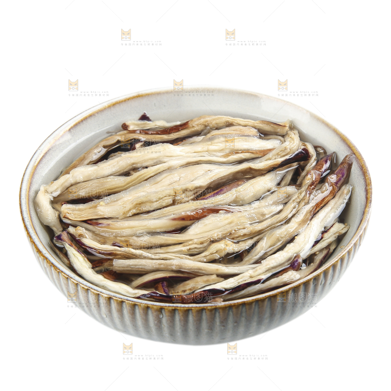 白底上的茄子干