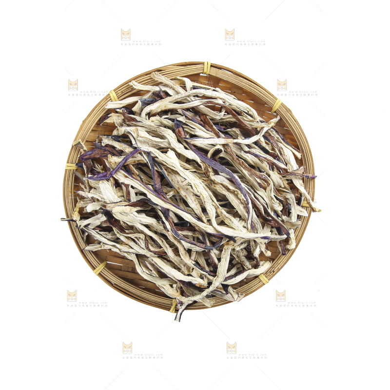 白底上的茄子干
