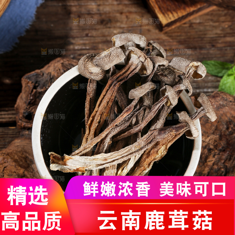 深底上的鹿茸菇