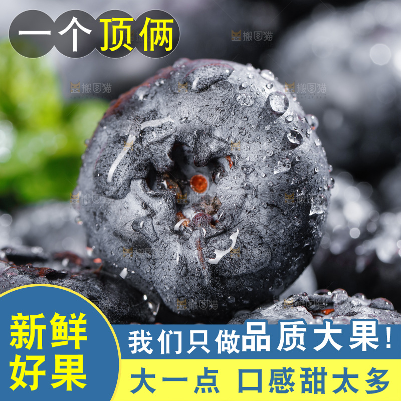 浅底上的新鲜蓝莓