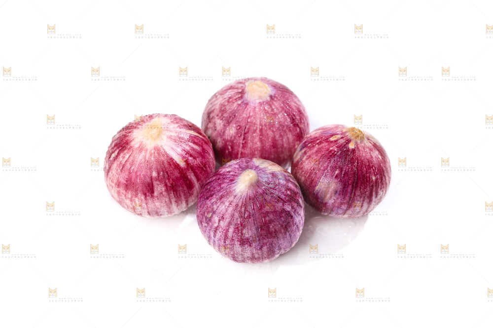白底上的紫皮独头蒜
