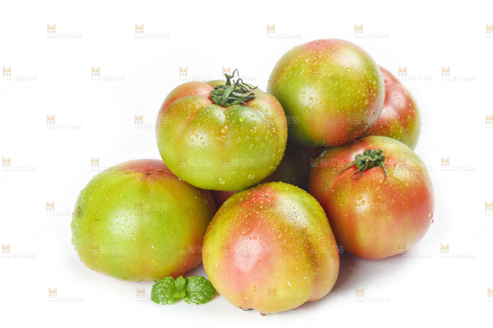 白底上的铁皮西红柿