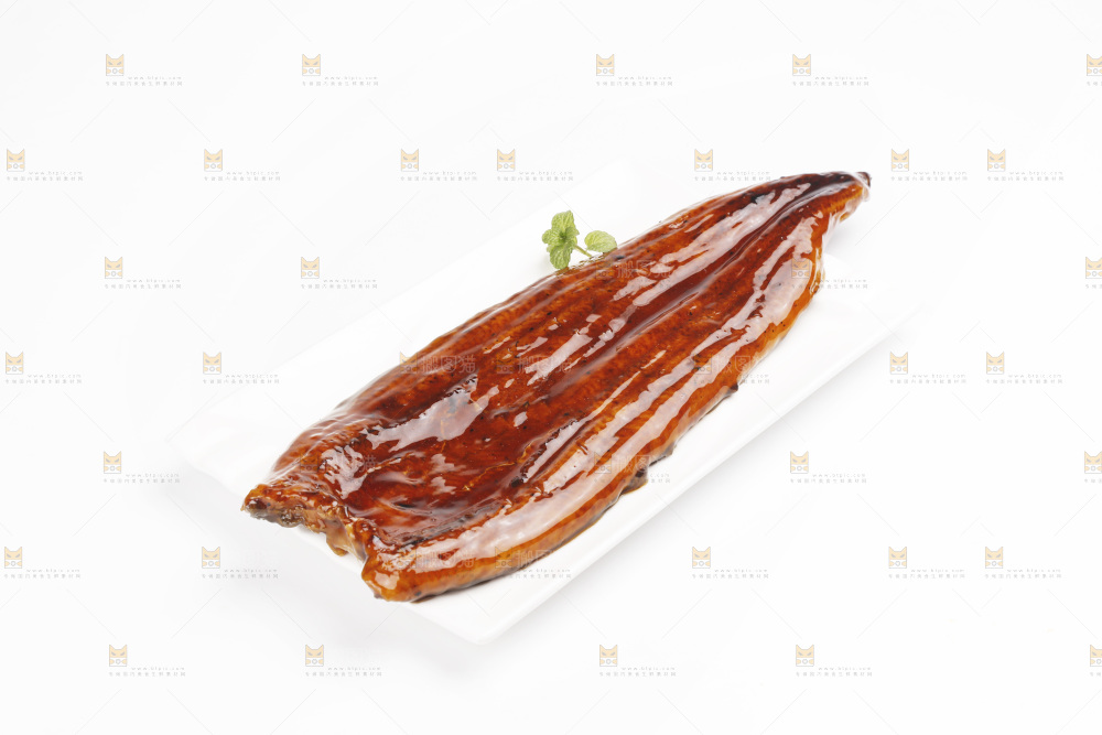 白底上的照烧鳗鱼