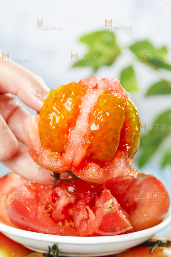 浅底上的铁皮西红柿