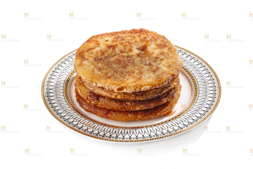 白底上的牛肉馅饼