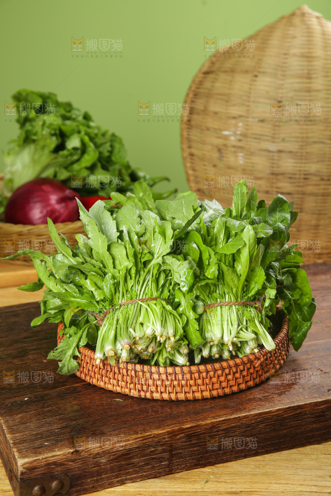 木底上的荠菜