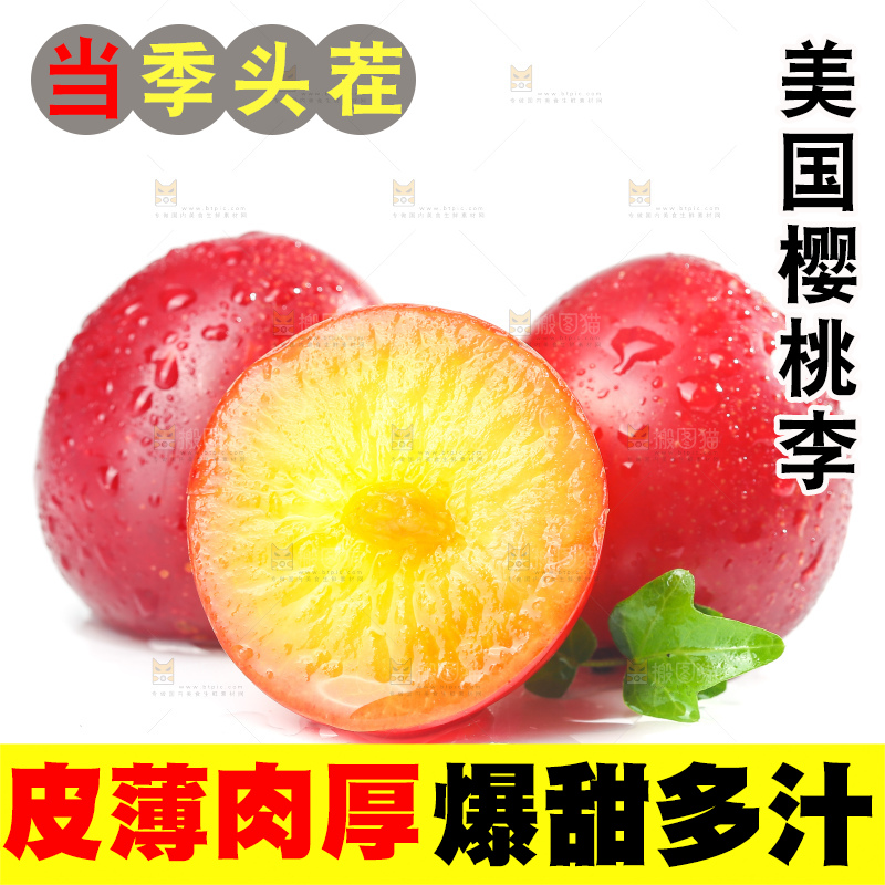 白底上的樱桃李