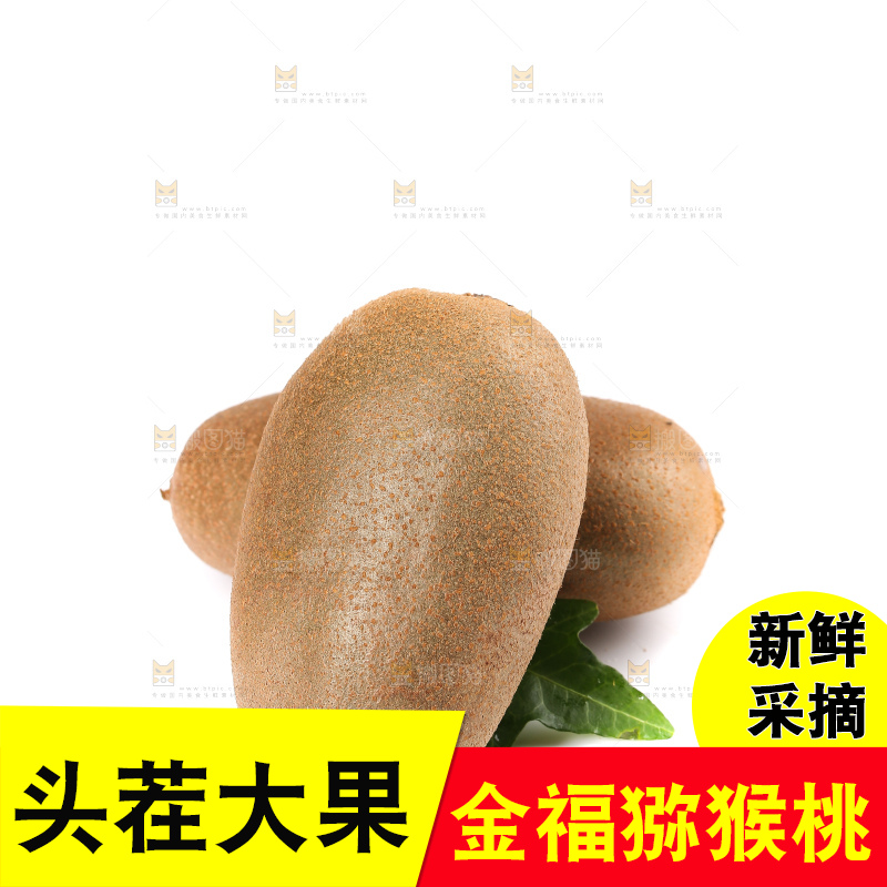 白底上的金福猕猴桃