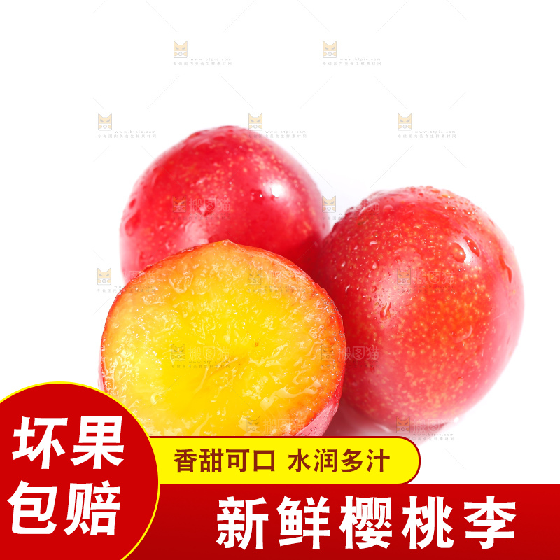 白底上的樱桃李