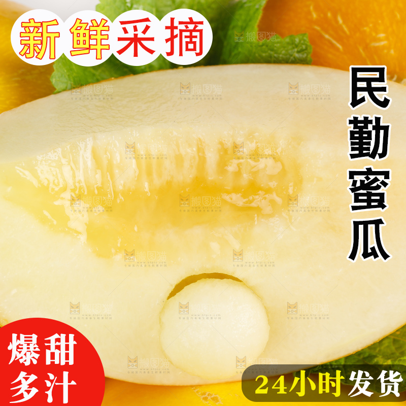 白底上的黄河蜜瓜