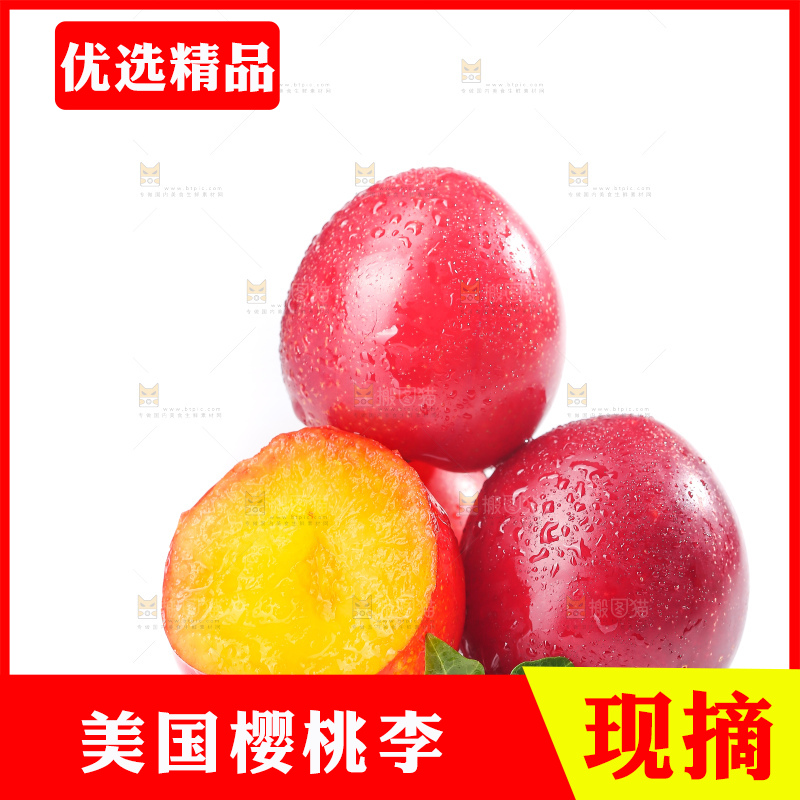 白底上的樱桃李