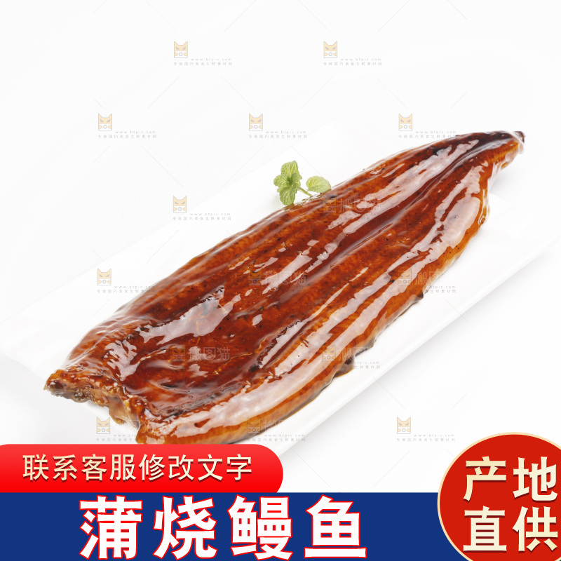 白底上的照烧鳗鱼