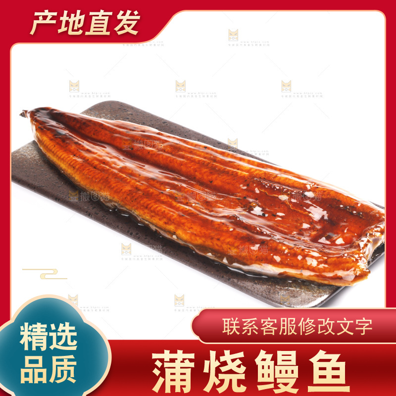 白底上的照烧鳗鱼