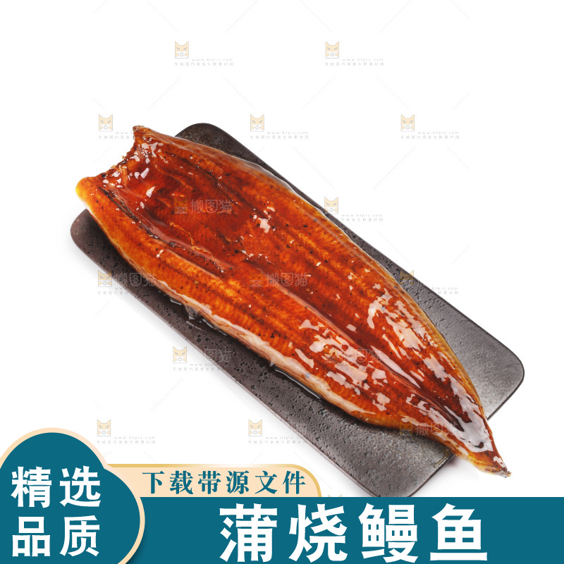 白底上的照烧鳗鱼
