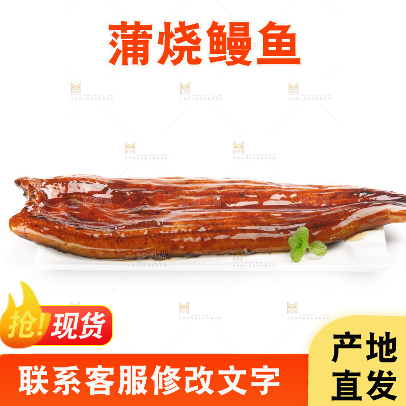 白底上的照烧鳗鱼