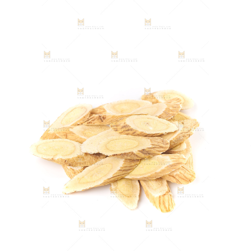 白底上摆放着黄芪