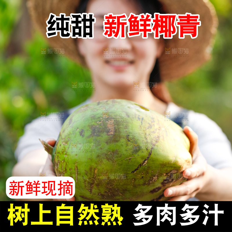 手里拿着椰青