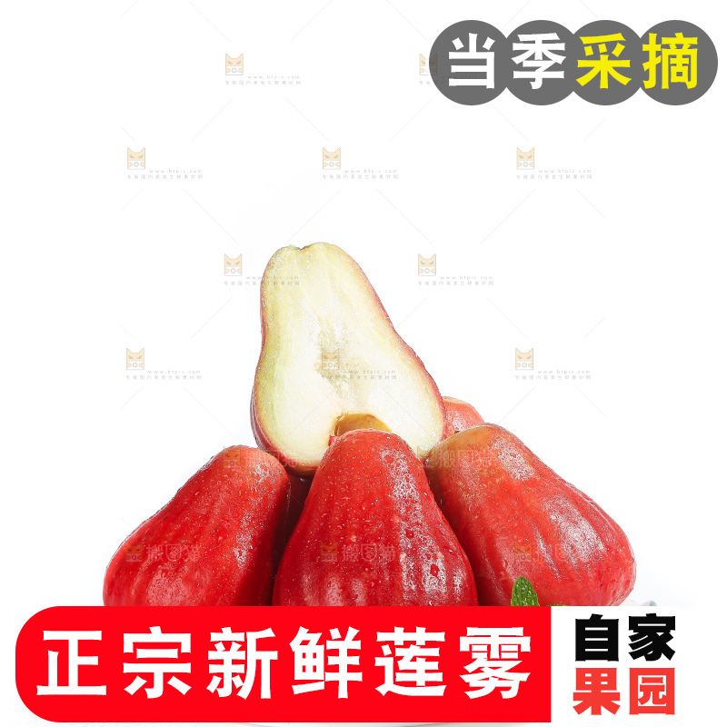 白底上的新鲜莲雾