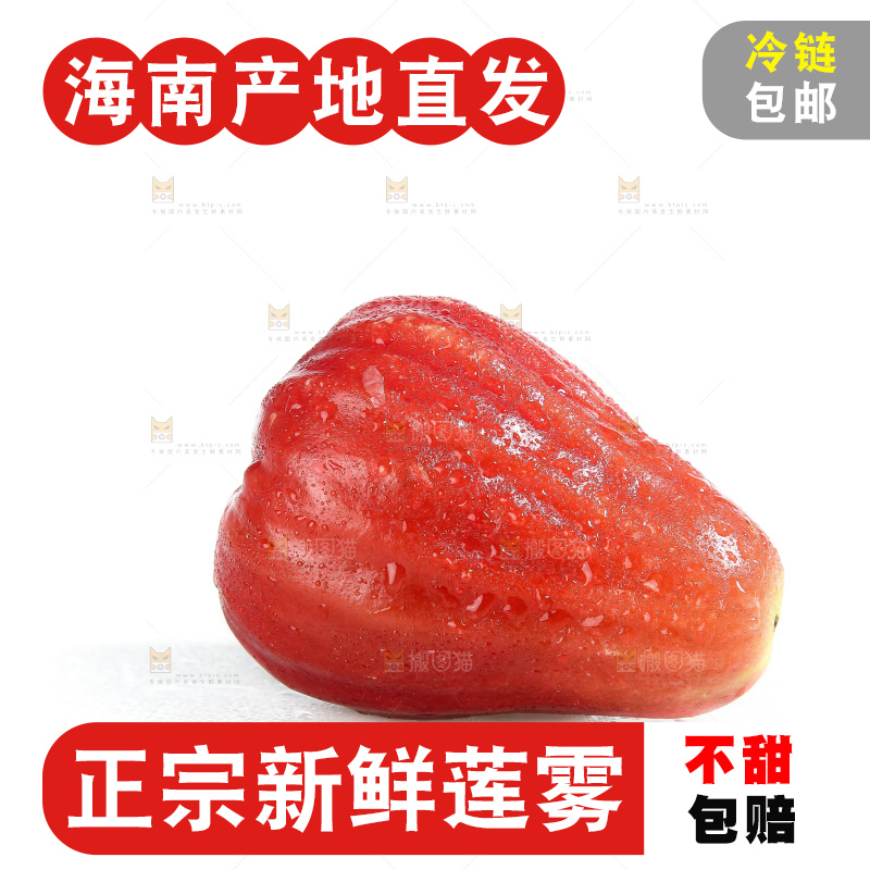 白底上的新鲜莲雾