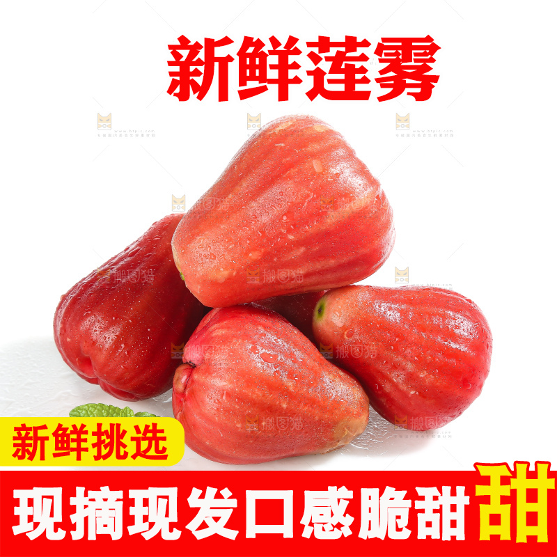 白底上的新鲜莲雾