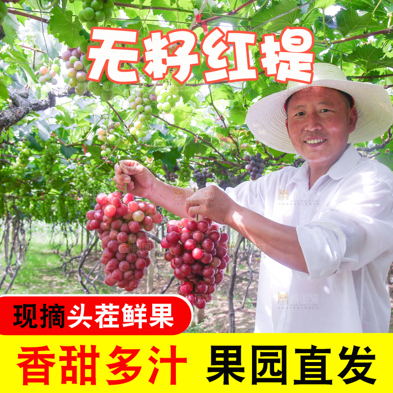 手里拿着新鲜葡萄