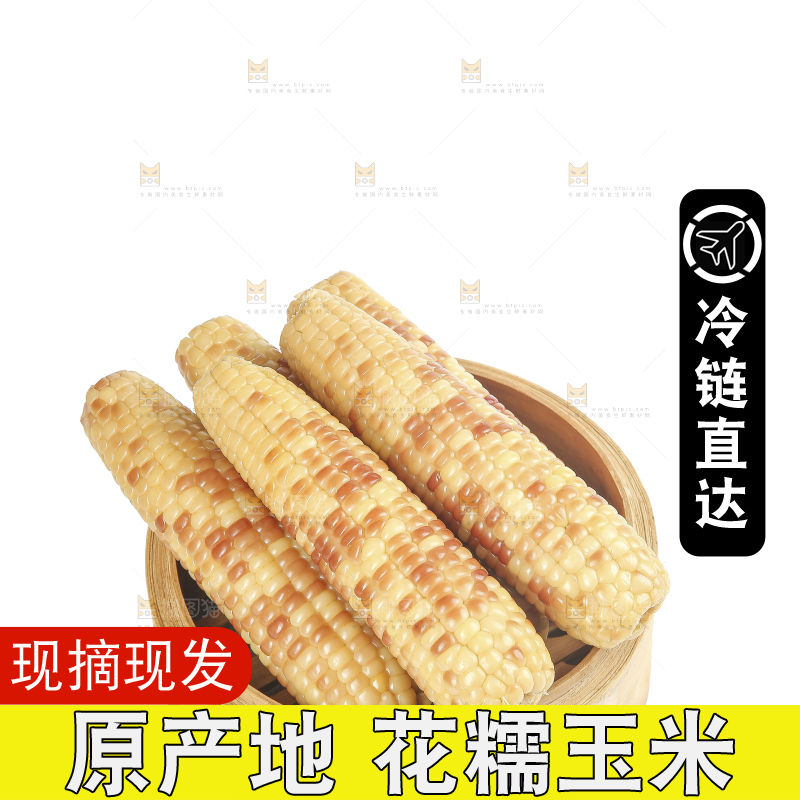 白底上的花糯玉米