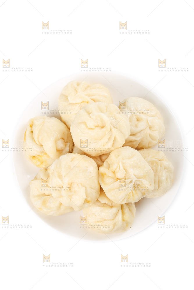 白底上的杭州小笼包