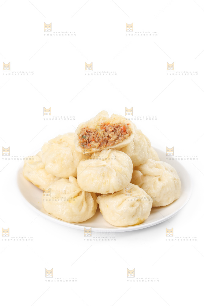 白底上的杭州小笼包