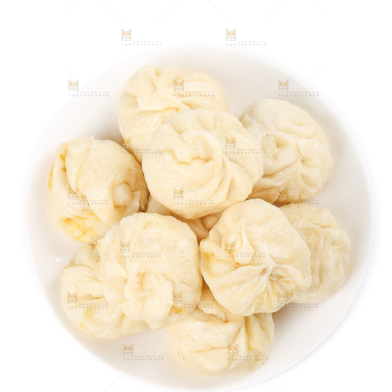 白底上的杭州小笼包