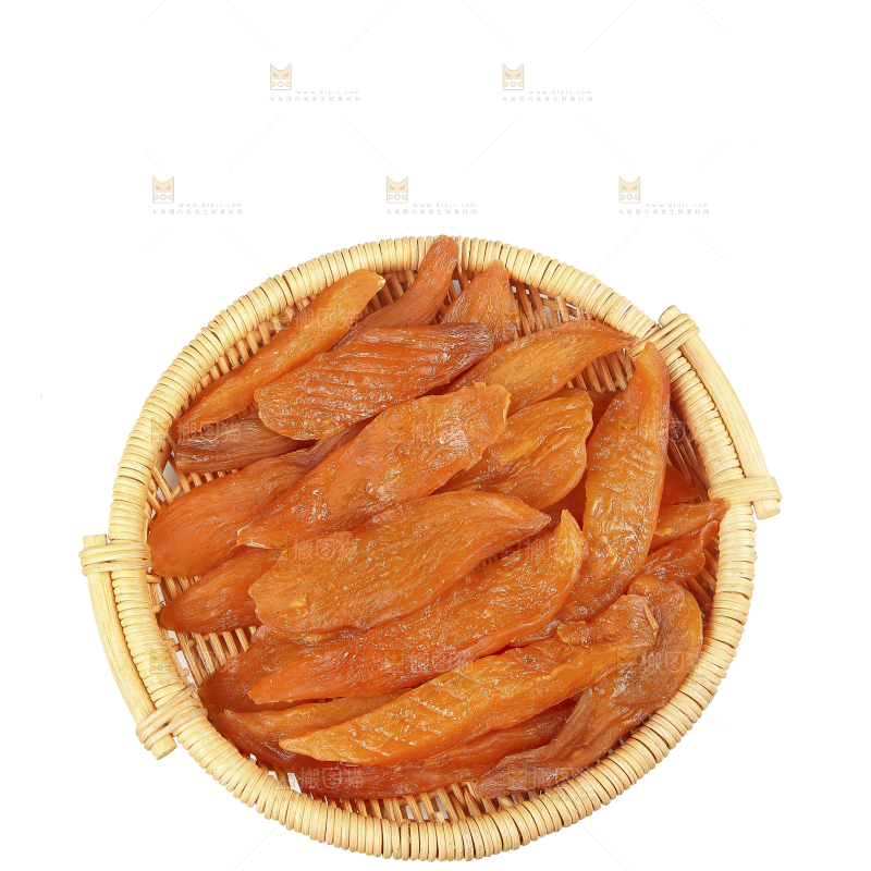 白底上的倒蒸红薯干