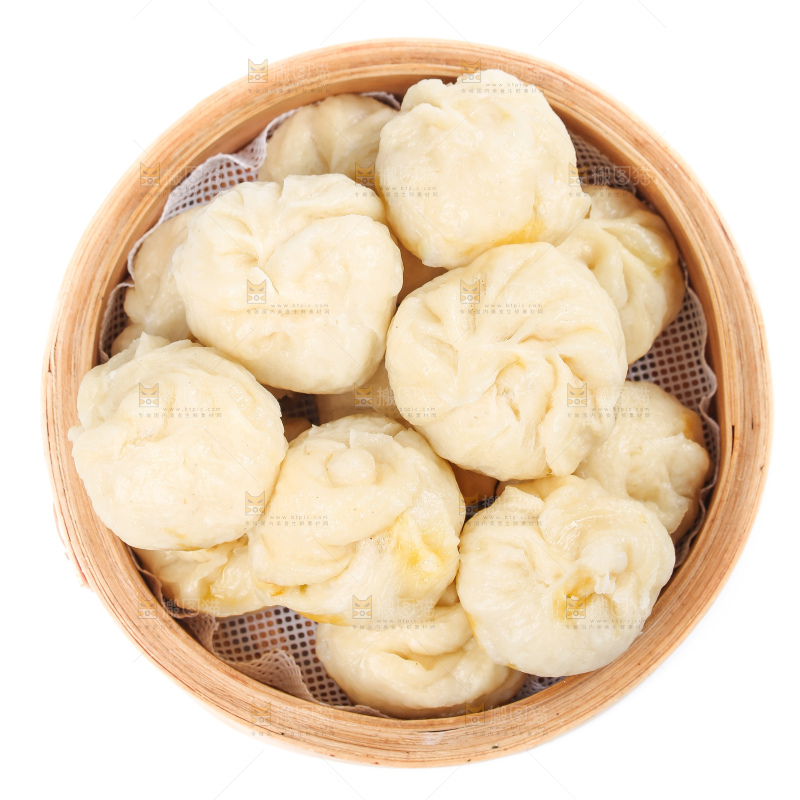 白底上的杭州小笼包