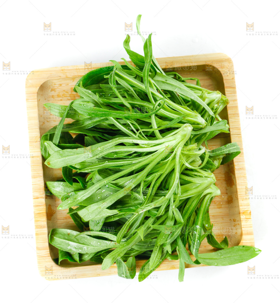 白底上的面条菜