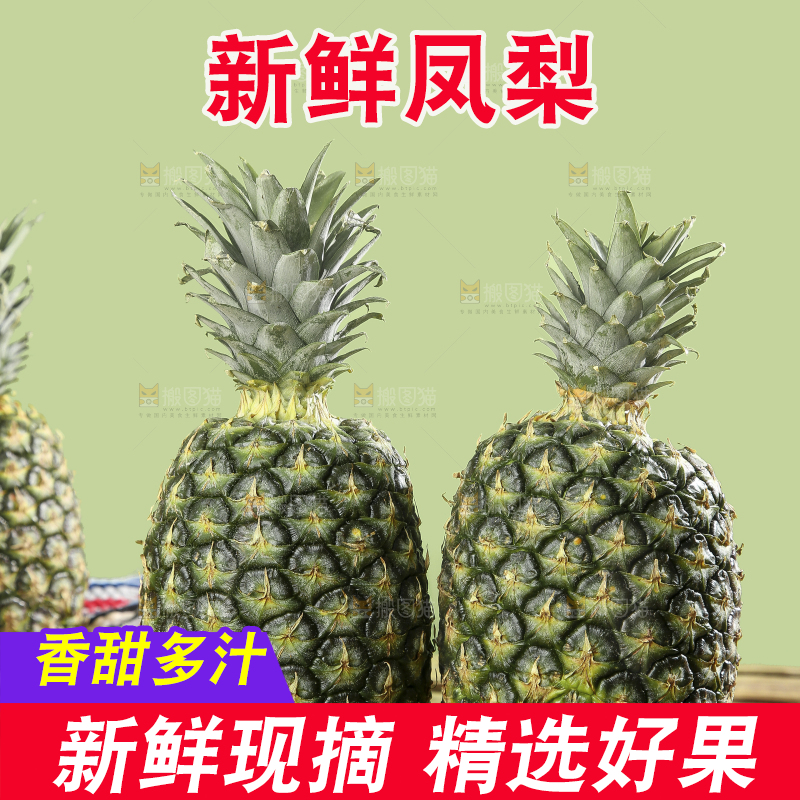 深底上的新鲜凤梨