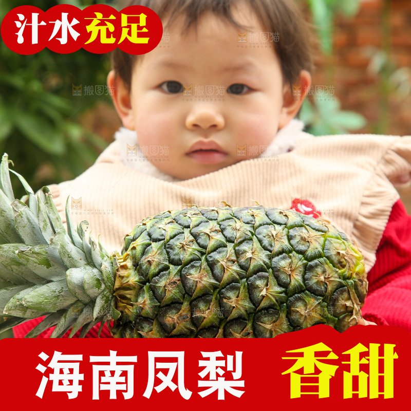 手里拿着新鲜凤梨