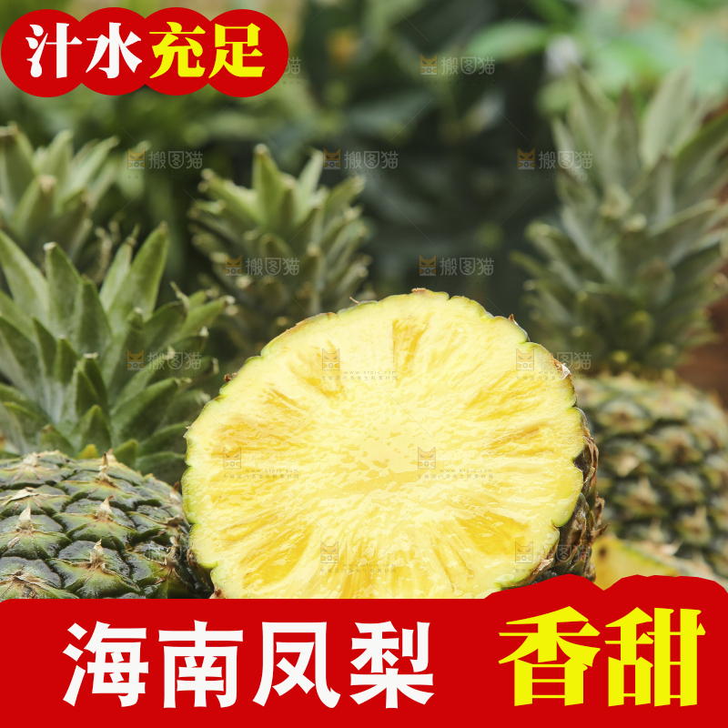 深底上的新鲜凤梨