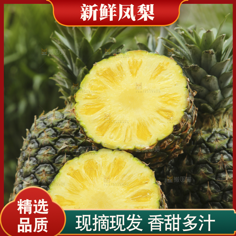 深底上的新鲜凤梨