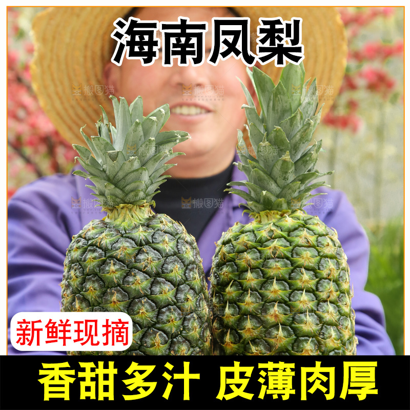 手里拿着新鲜凤梨